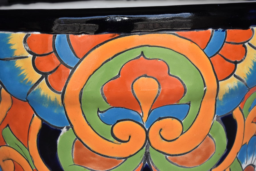 Ceramic flowerpot, colorful Talavera Classic Design