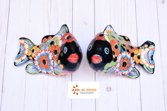 KOI-FISH Handmade Talavera Ceramic in Flowers Design