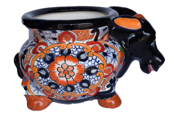 Planter Donkey in Puebla White style
