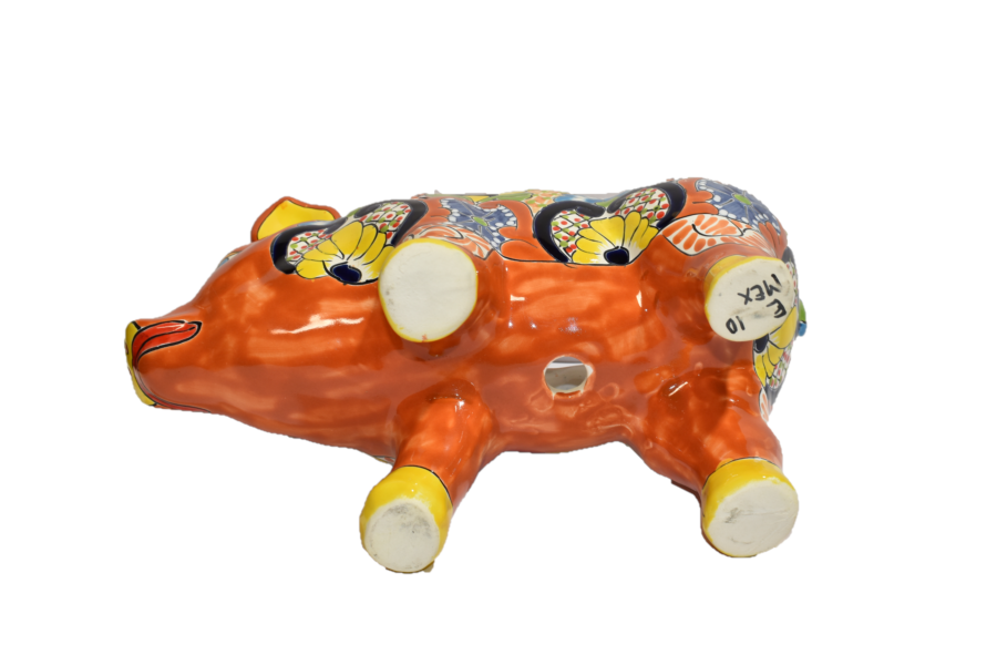 PIG PLANTER HANDCRAFTED IN TALAVERA SEVILLA BROWN DESIGN