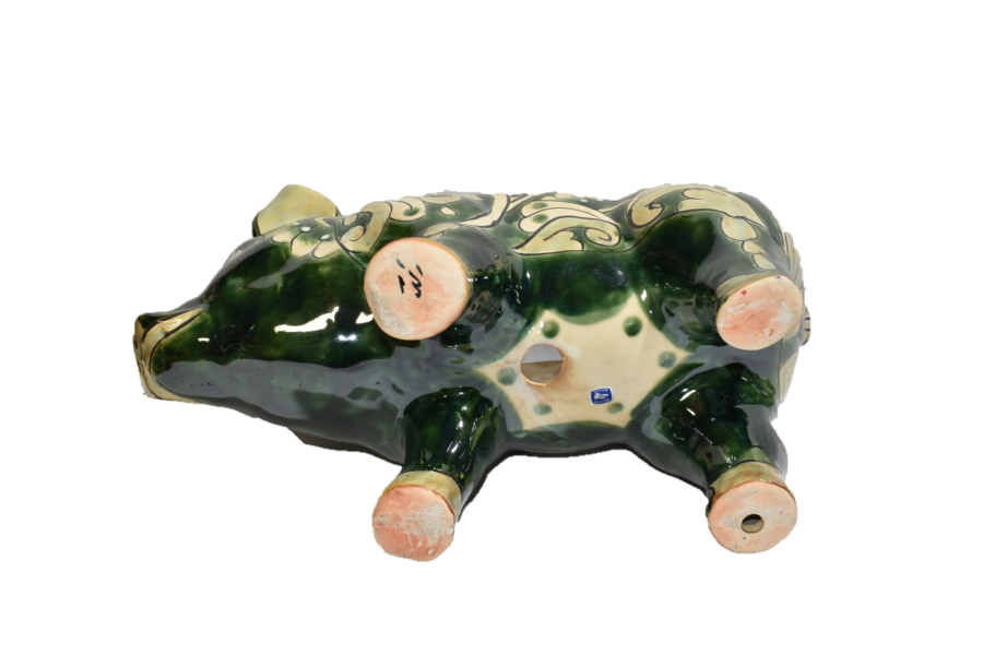 PIG PLANTER HANDCRAFTED IN TALAVERA GREEN DESIGN
