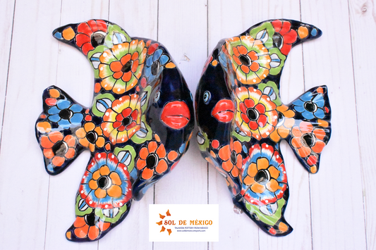 Angelfish- Hancrafted Talavera Ceramic in Flowers Design