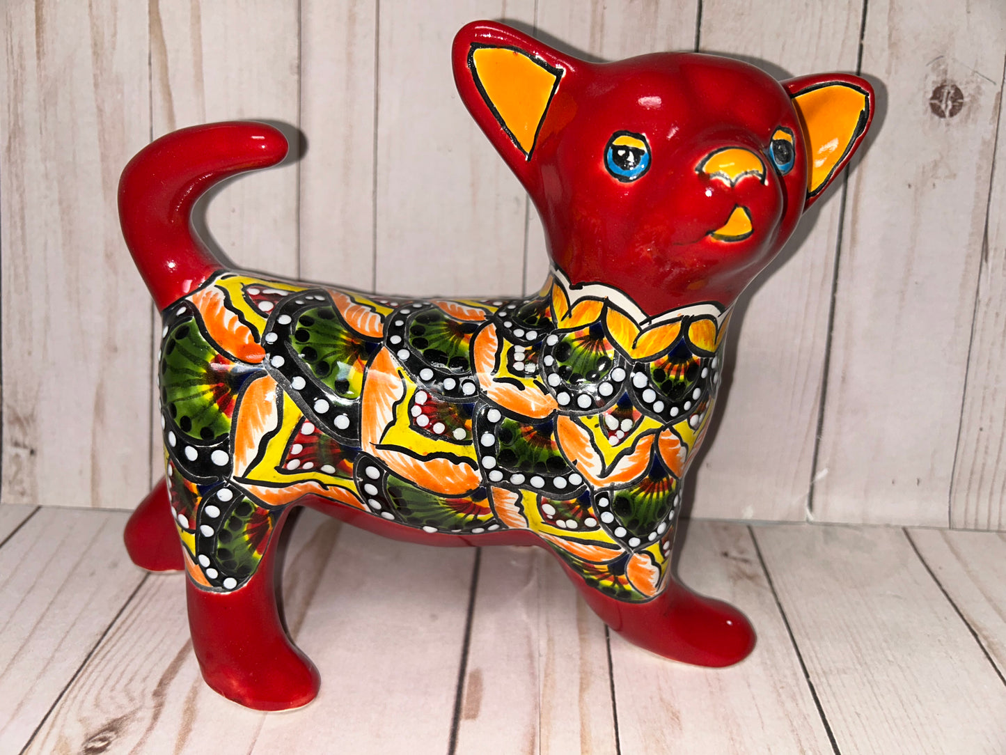 Standing Chihuahuas 7.5" Height figurine Talavera Ceramic Dog