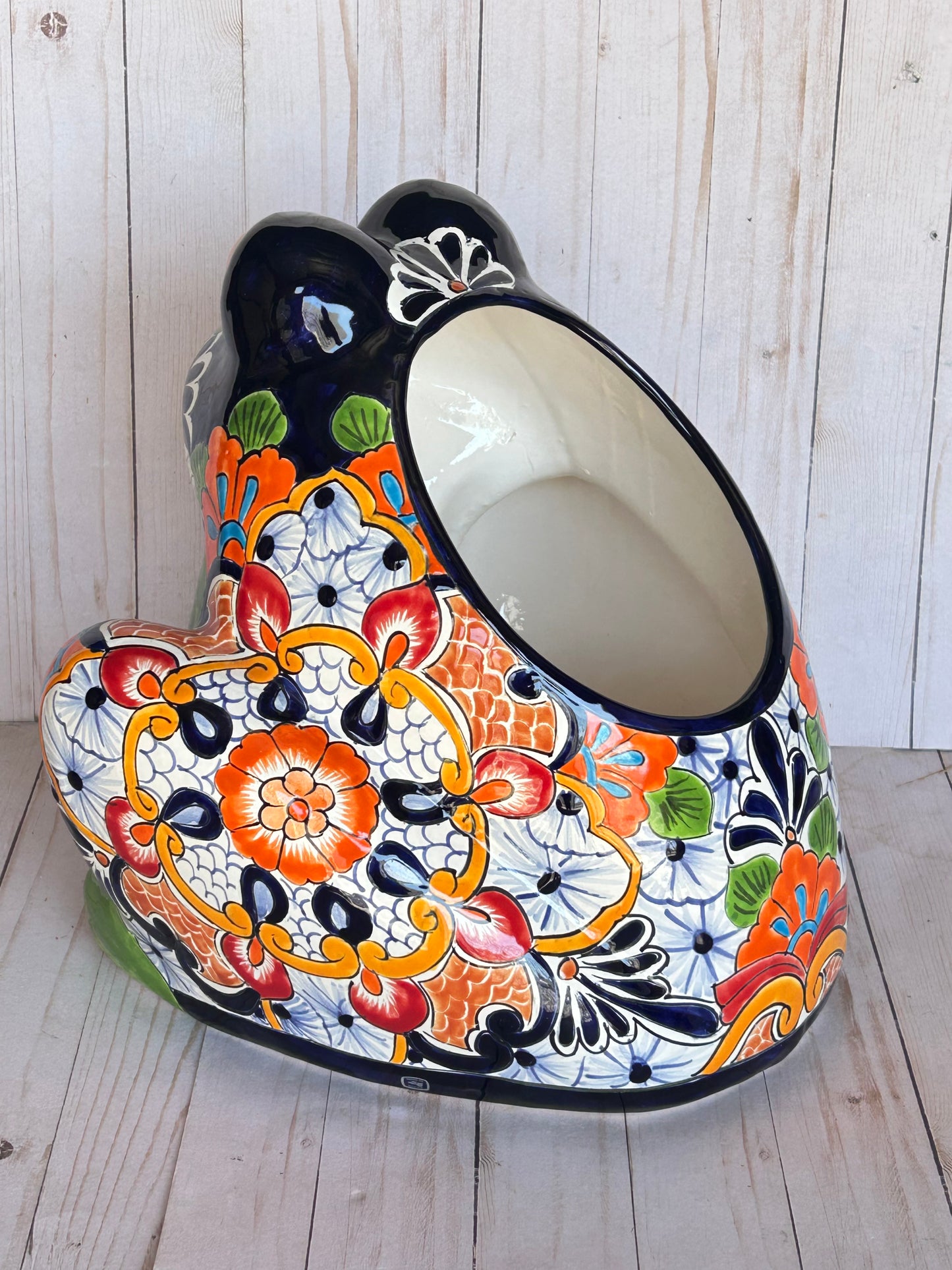 Beautiful Handmade Talavera Bullfrog Flower Planters
