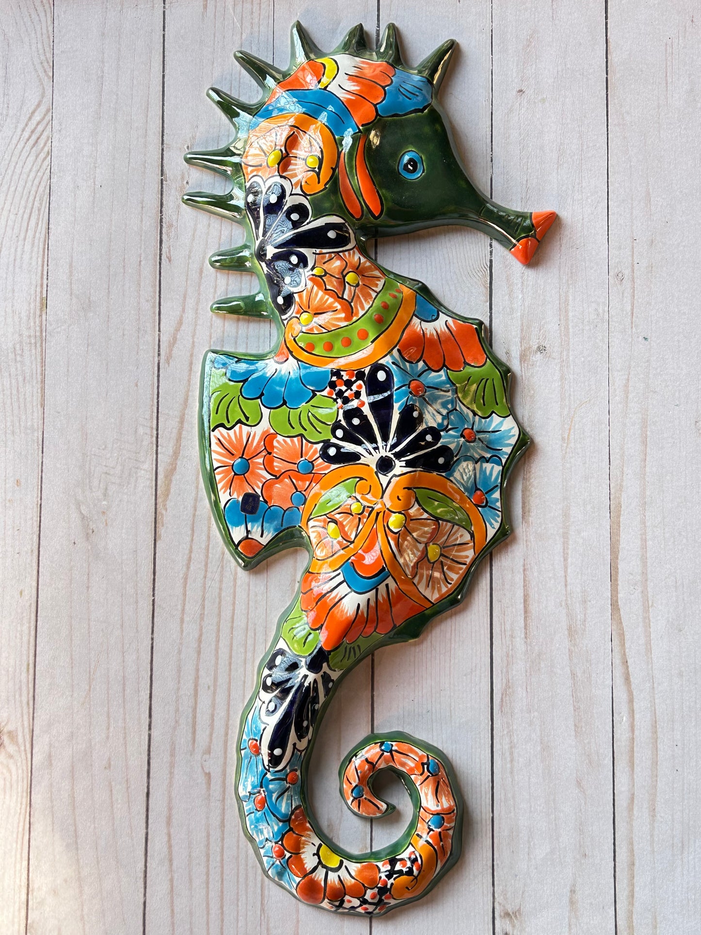 Large Talavera Seahorse