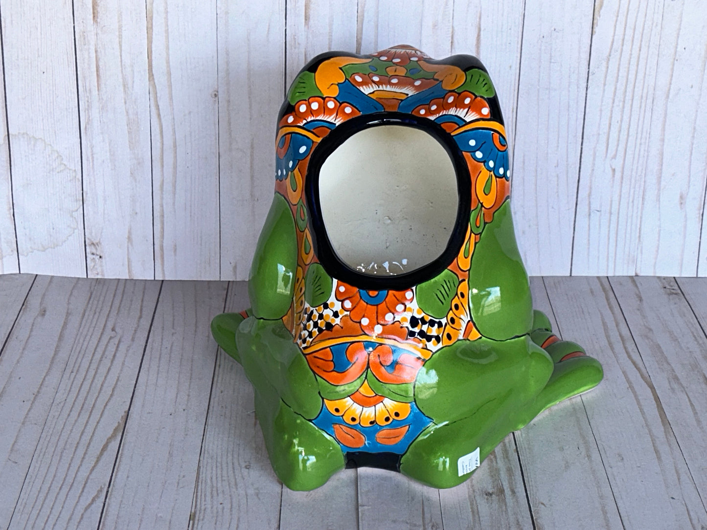 Talavera Flower Planter Frog