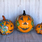 Hand-Painted Talavera Ceramic Pumpkin: Floral Jack-o'-Lantern Decor