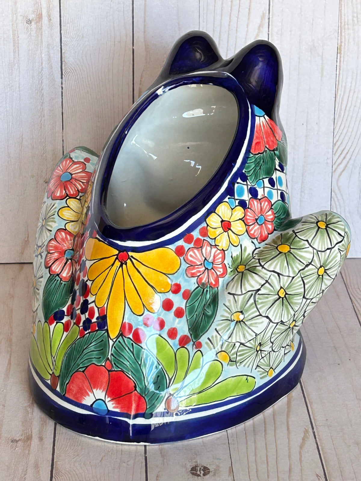 Handmade Talavera Bullfrog Planter 9.75"Tall