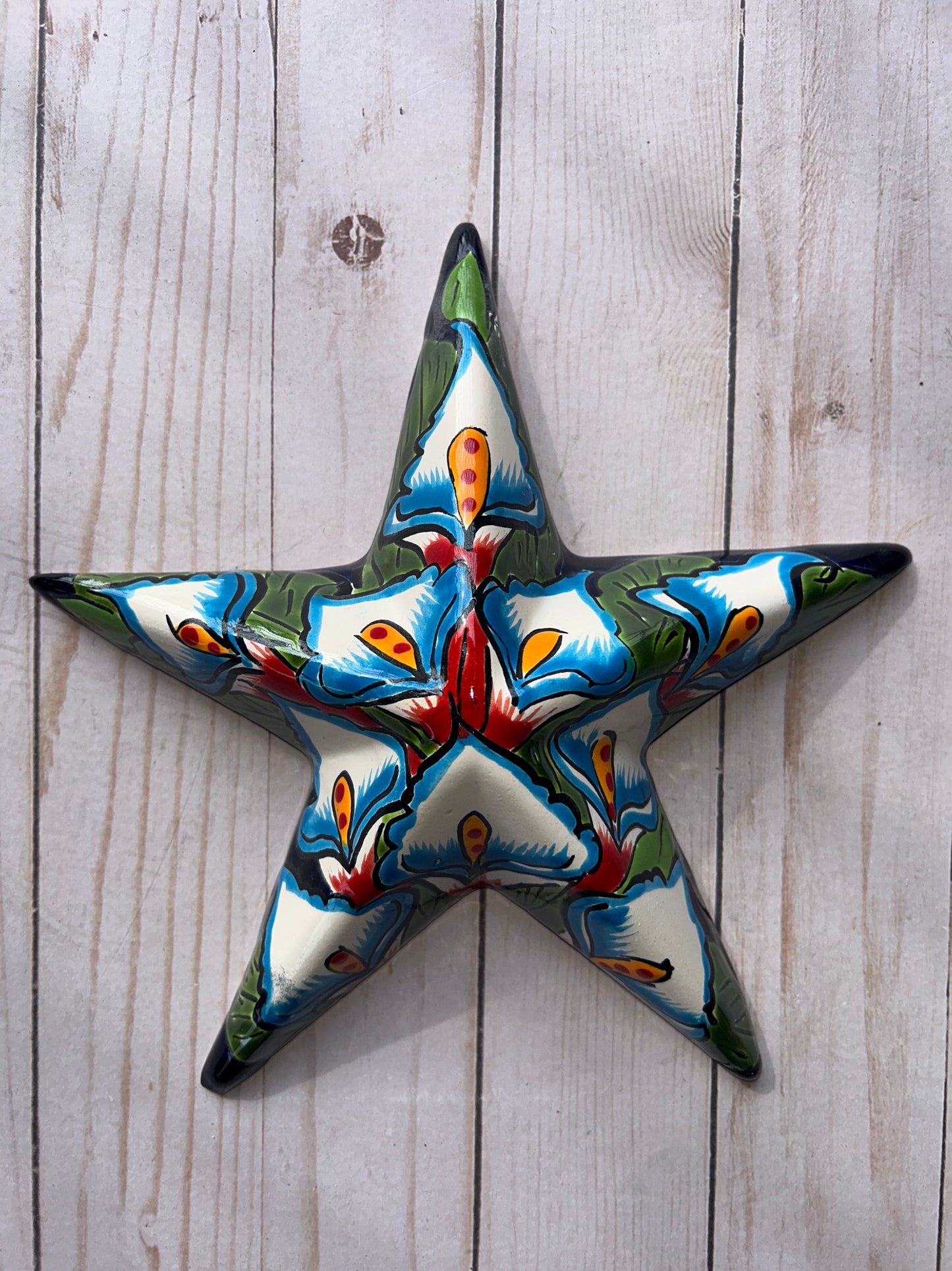 Hand-Crafted Talavera Ceramic Wall Star