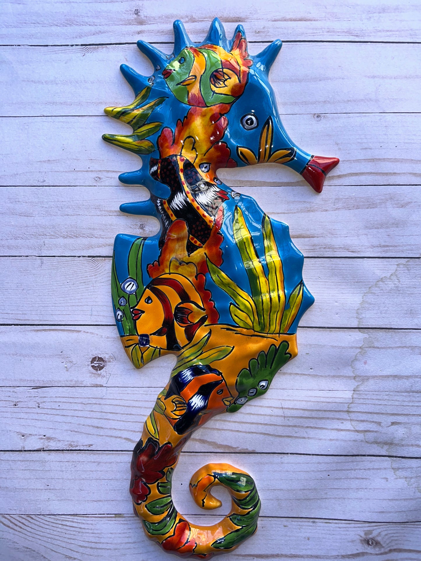 Large Talavera Seahorse