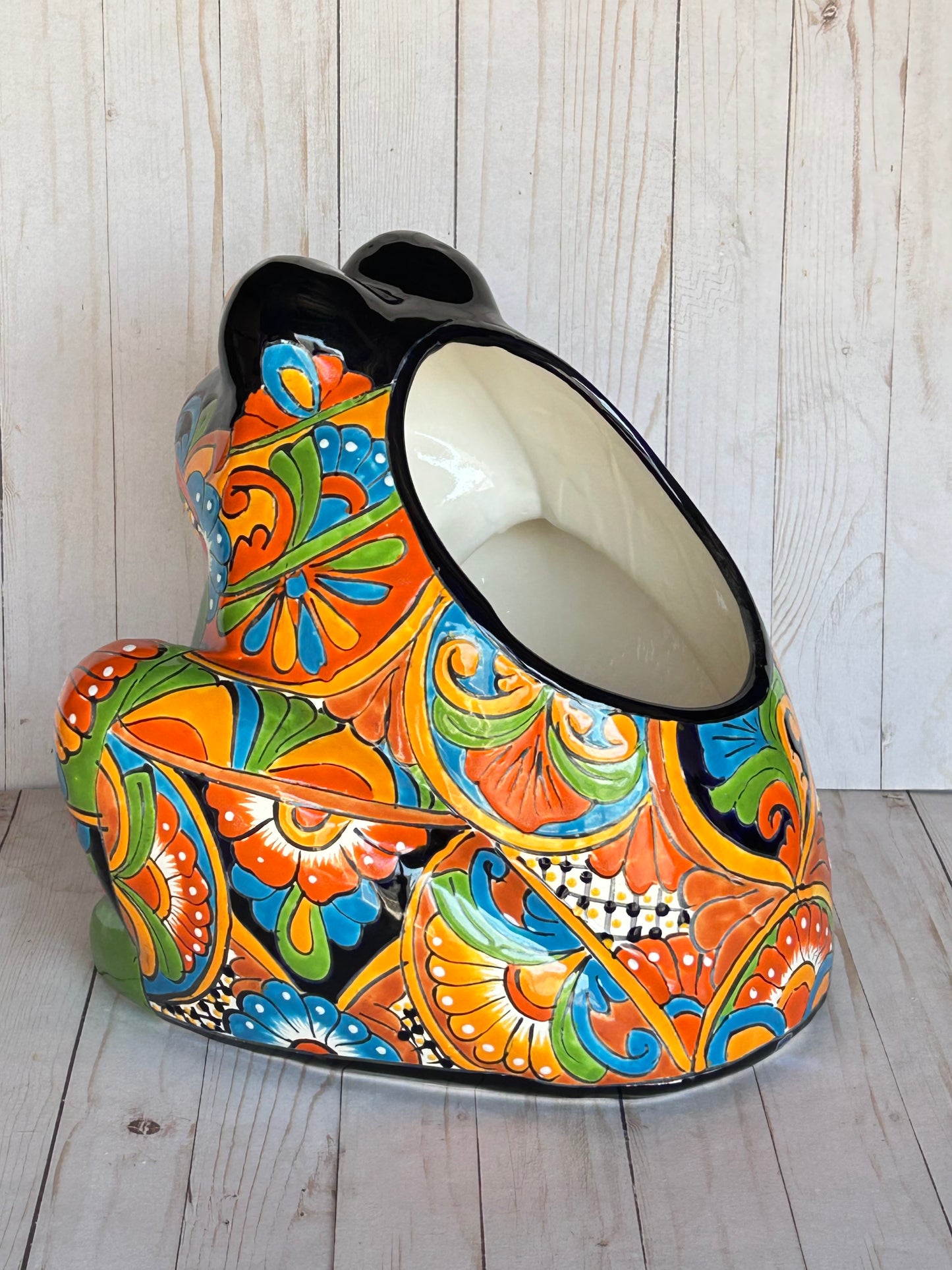 Beautiful Handmade Talavera Bullfrog Flower Planters