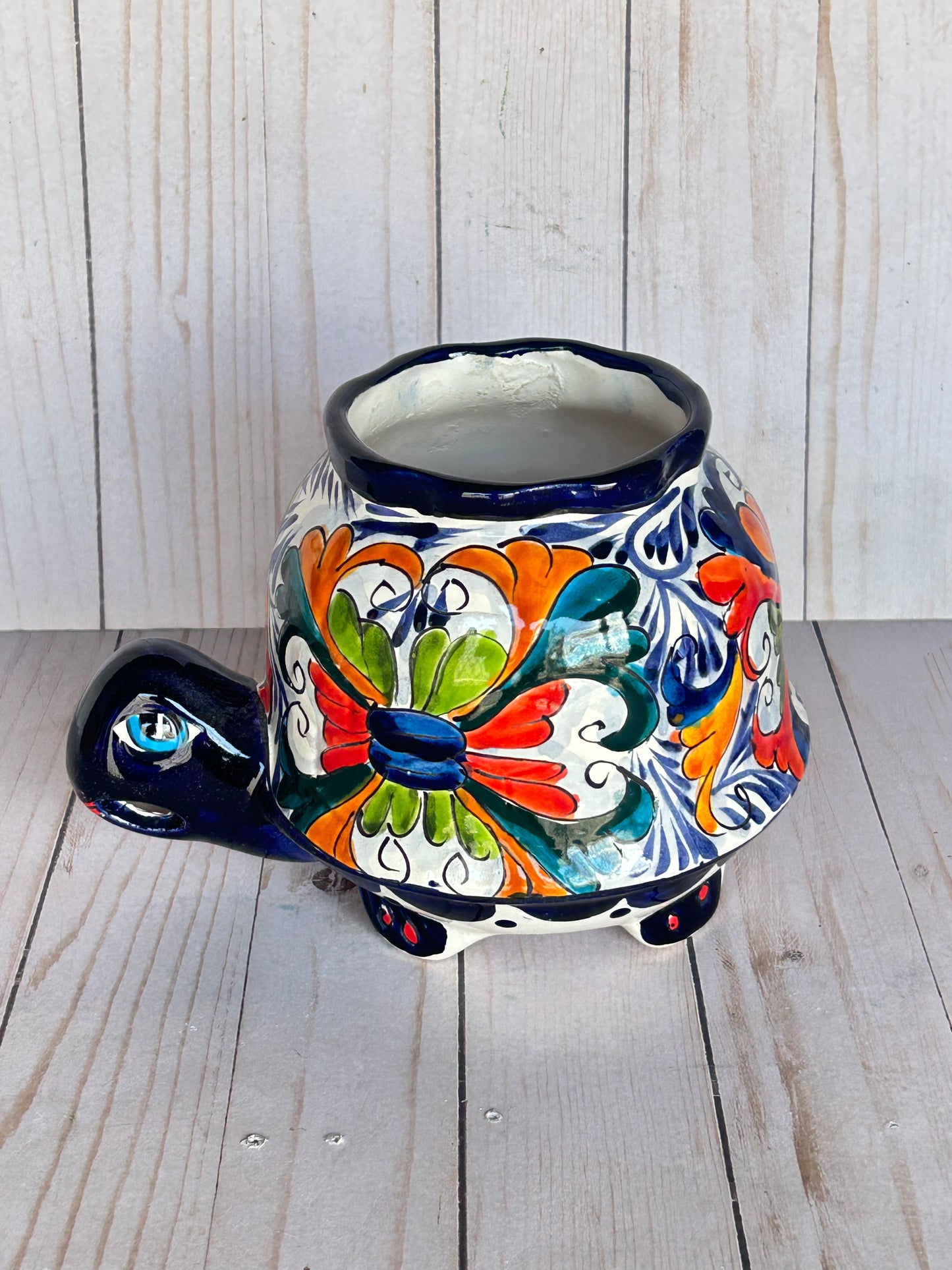Talavera Turtle Planter- Handmade Mexican Ceramic Flower Pot