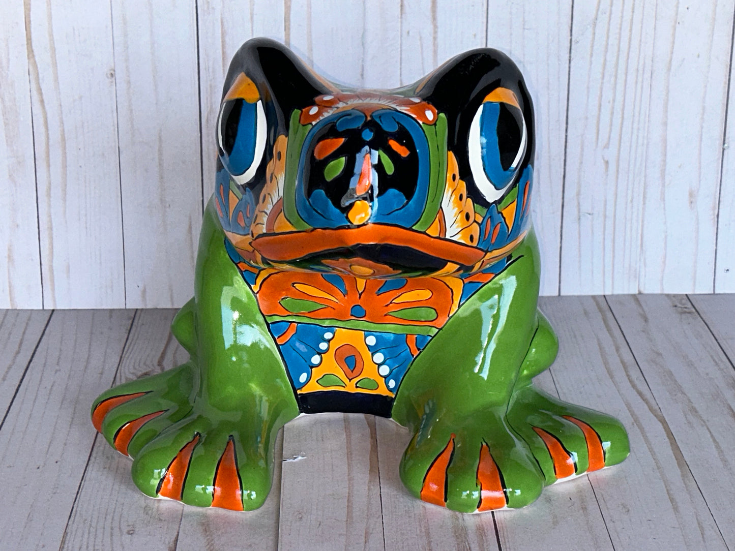 Talavera Flower Planter Frog