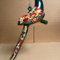 Handmade Ceramic Hanging Parrot: Maya Pattern Mexican Decor