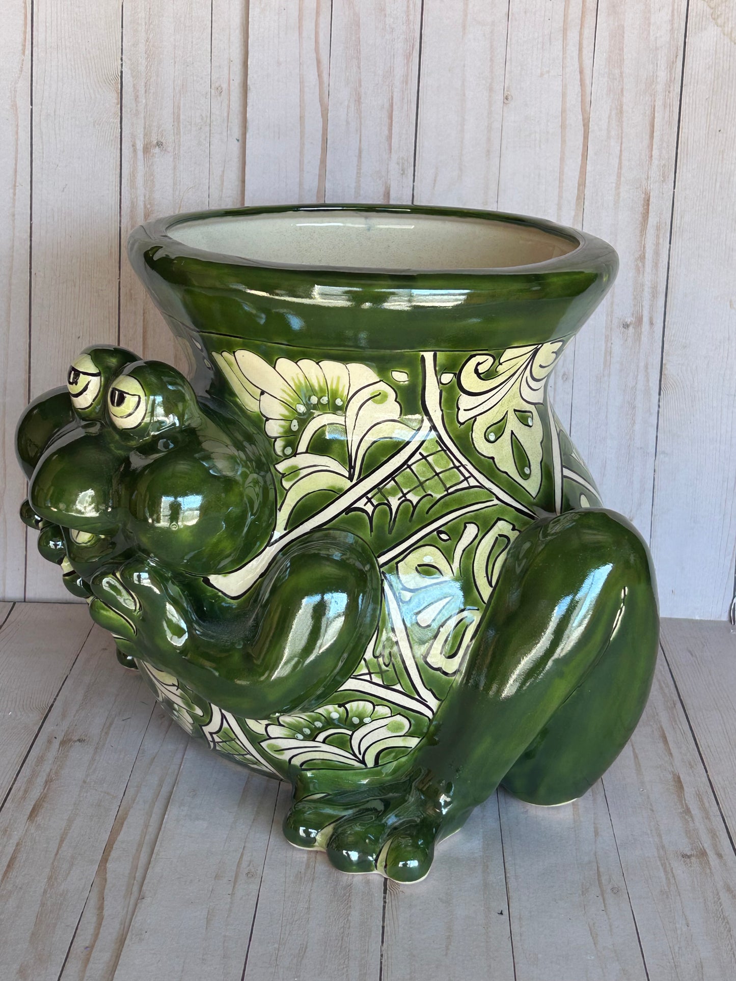 Talavera Frog Planter – Handmade Mexican Ceramic Frog Flower Pot