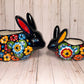 HANDCRAFTED TALAVERA RABBITS FLOWERPOTS