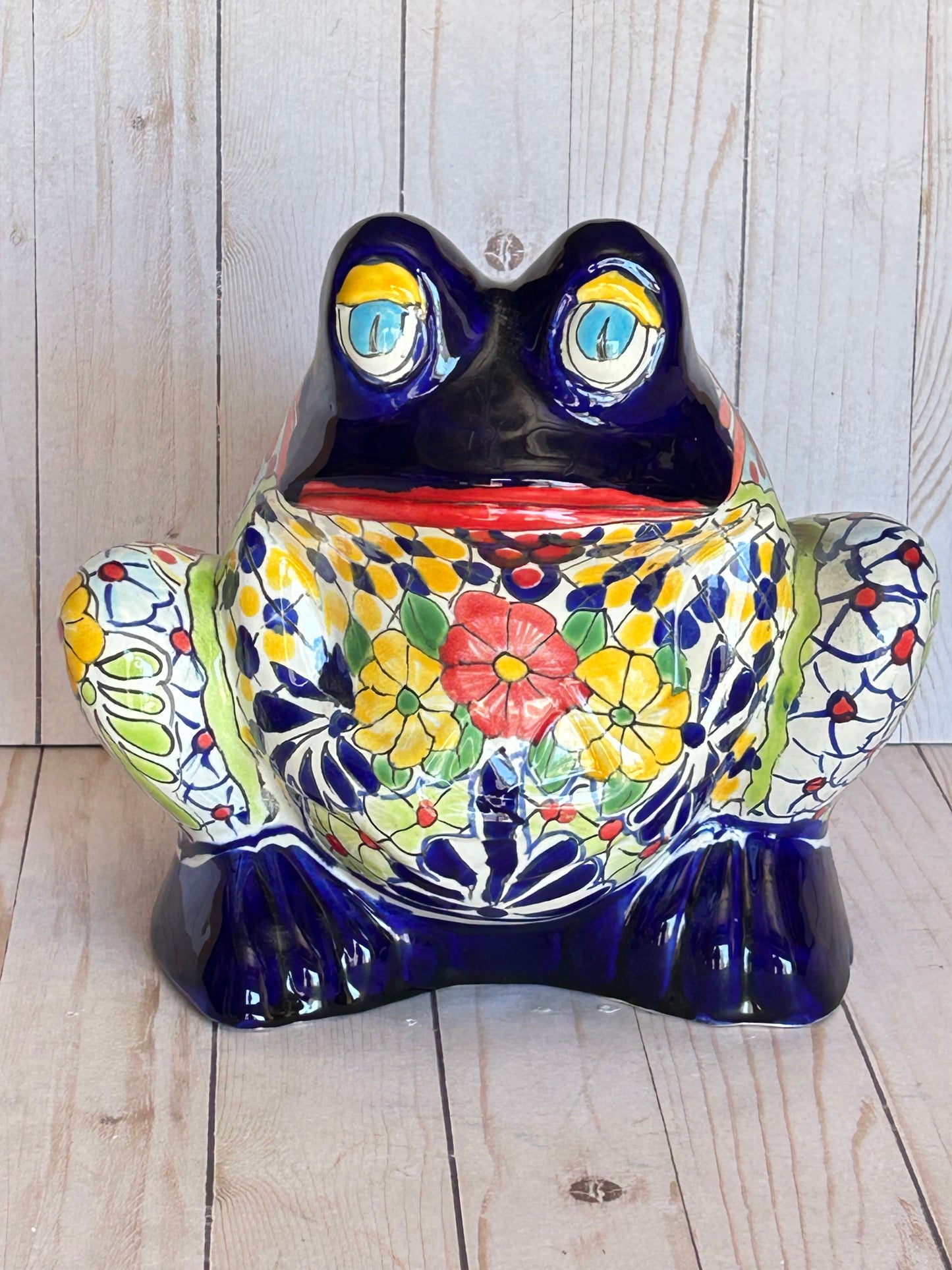 Handmade Talavera Bullfrog Planter 9.75"Tall