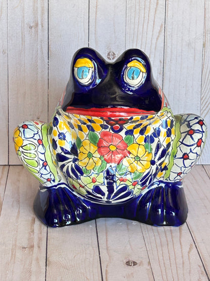 Handmade Talavera Bullfrog Planter 9.75"Tall