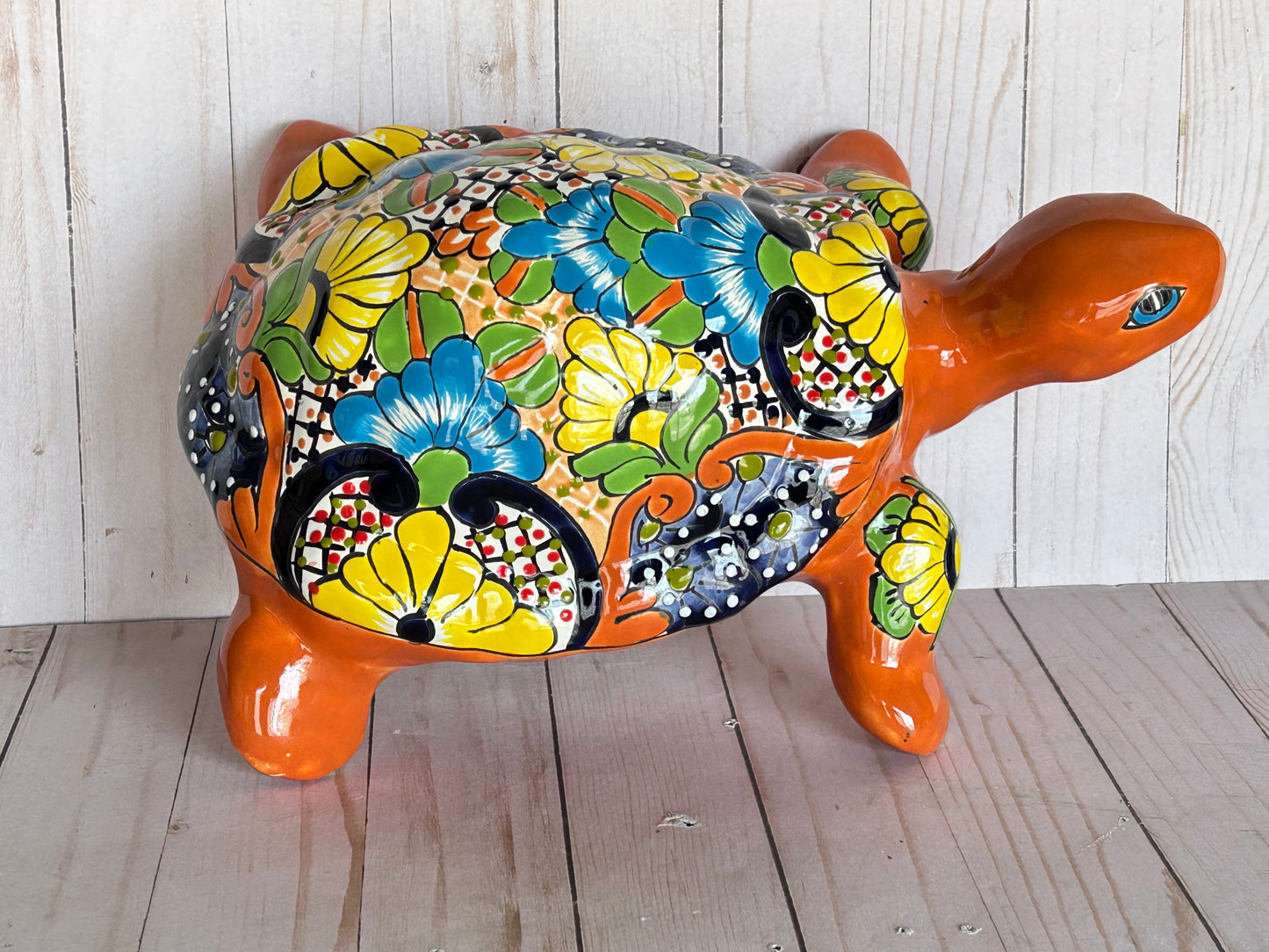 Handmade Talavera Ceramic Garden Turtles