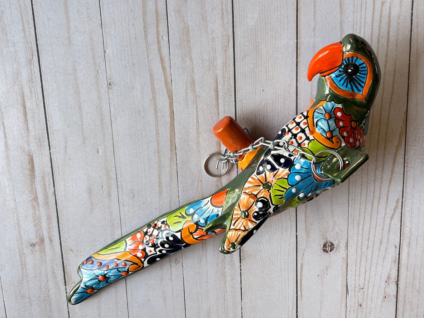 Beautiful Handmade Talavera Ceramic Small Hanging Parrots Choose Color