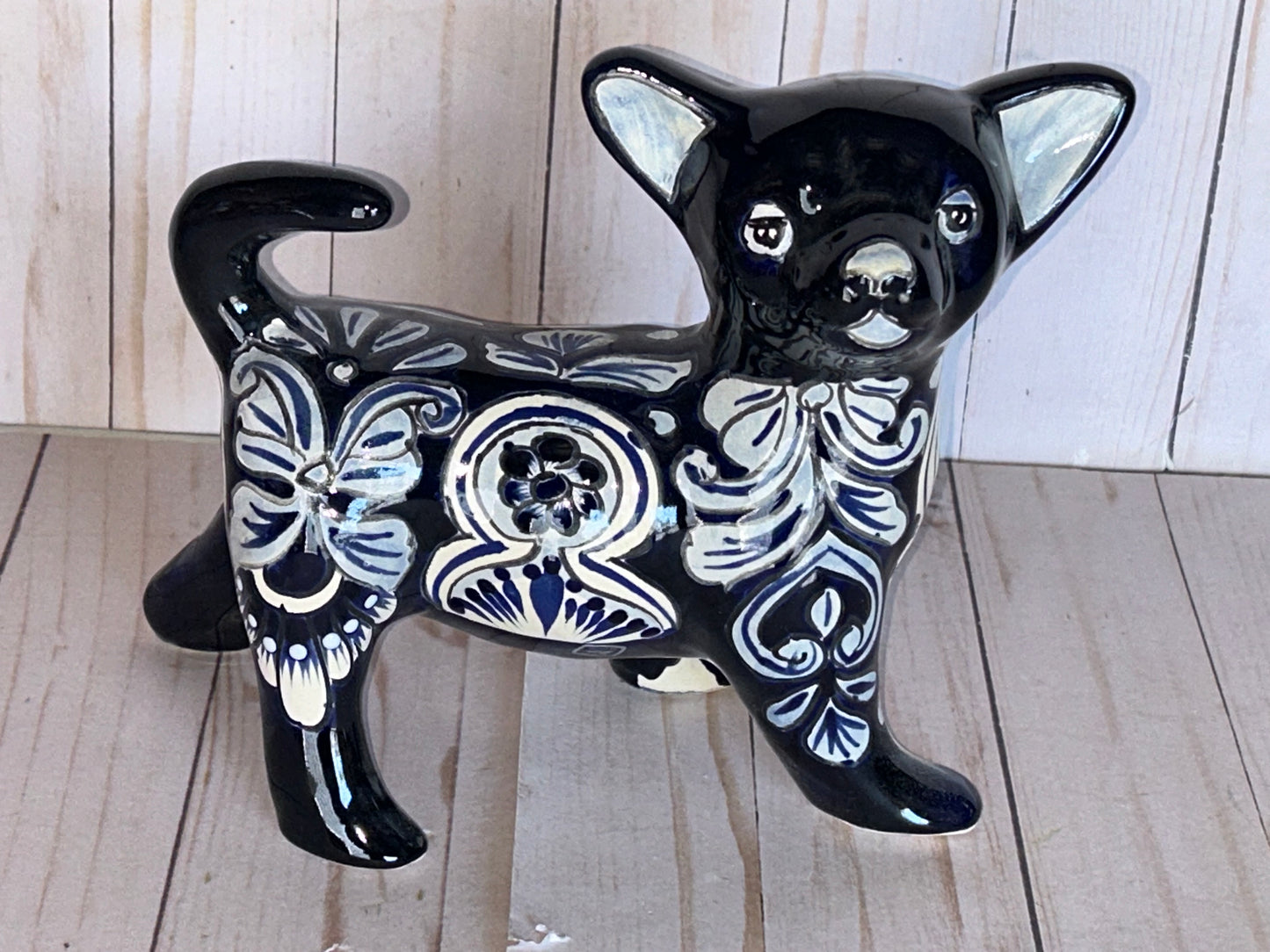 Standing Chihuahuas 7.5" Height figurine Talavera Ceramic Dog