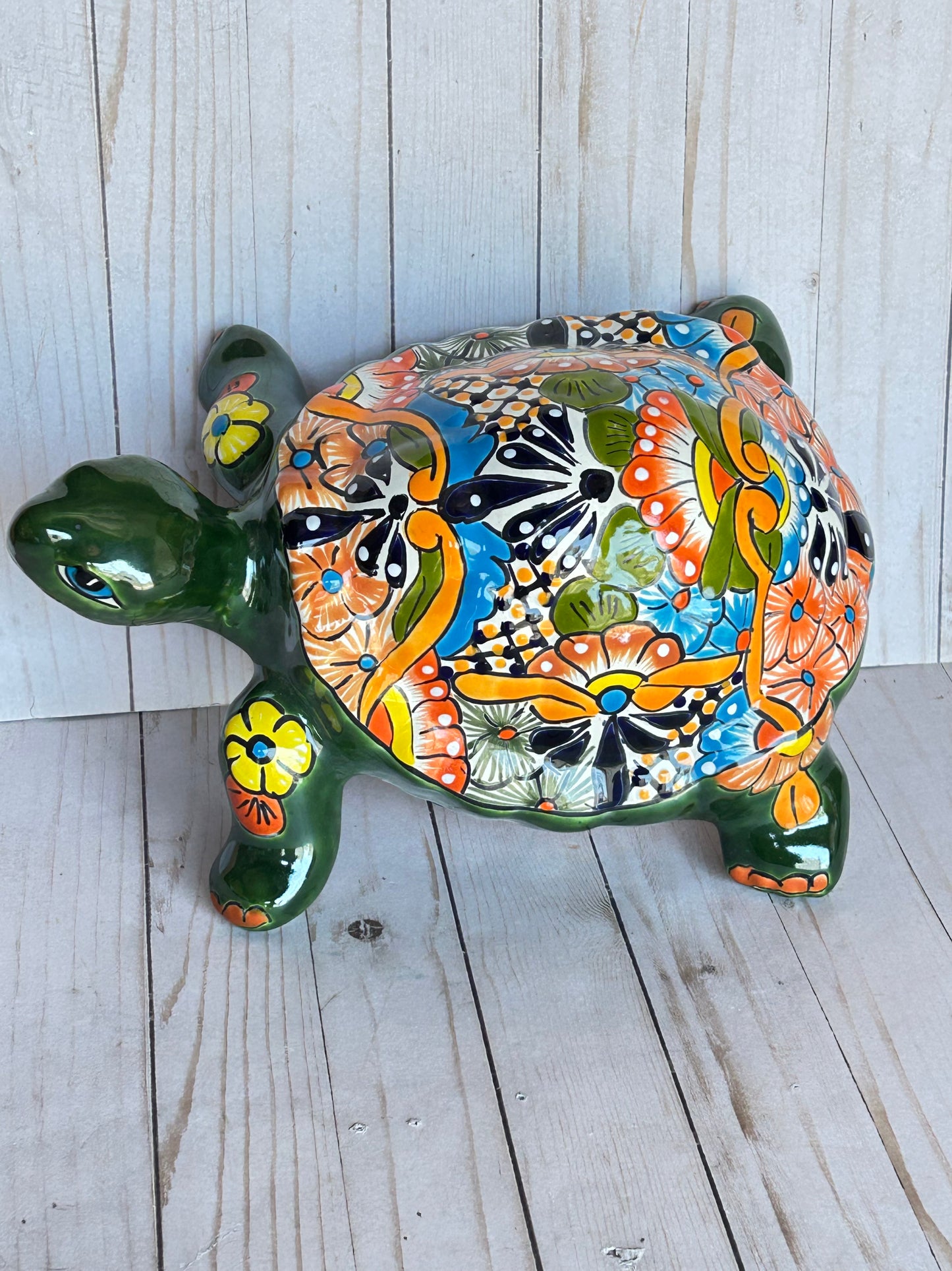 Handmade Talavera Ceramic Garden Turtles