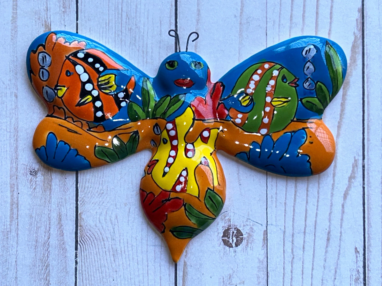 Hand-Painted Talavera Ceramic Wall Bees