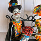 Talavera Small Bride&Groom with Iron Bench Day of the dead.