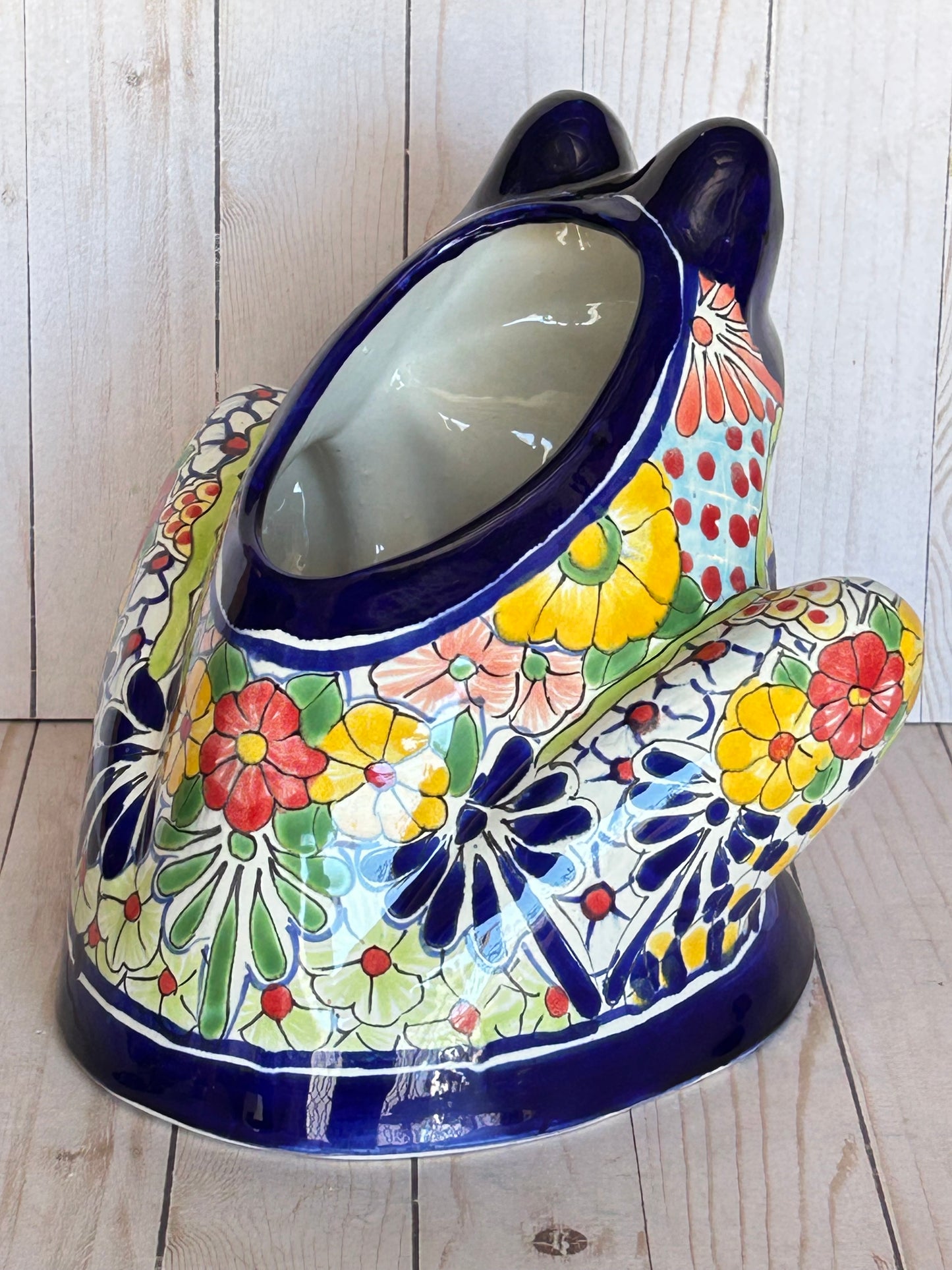 Handmade Talavera Bullfrog Planter 9.75"Tall