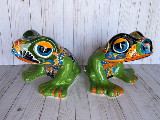 Talavera Flower Planter Frog