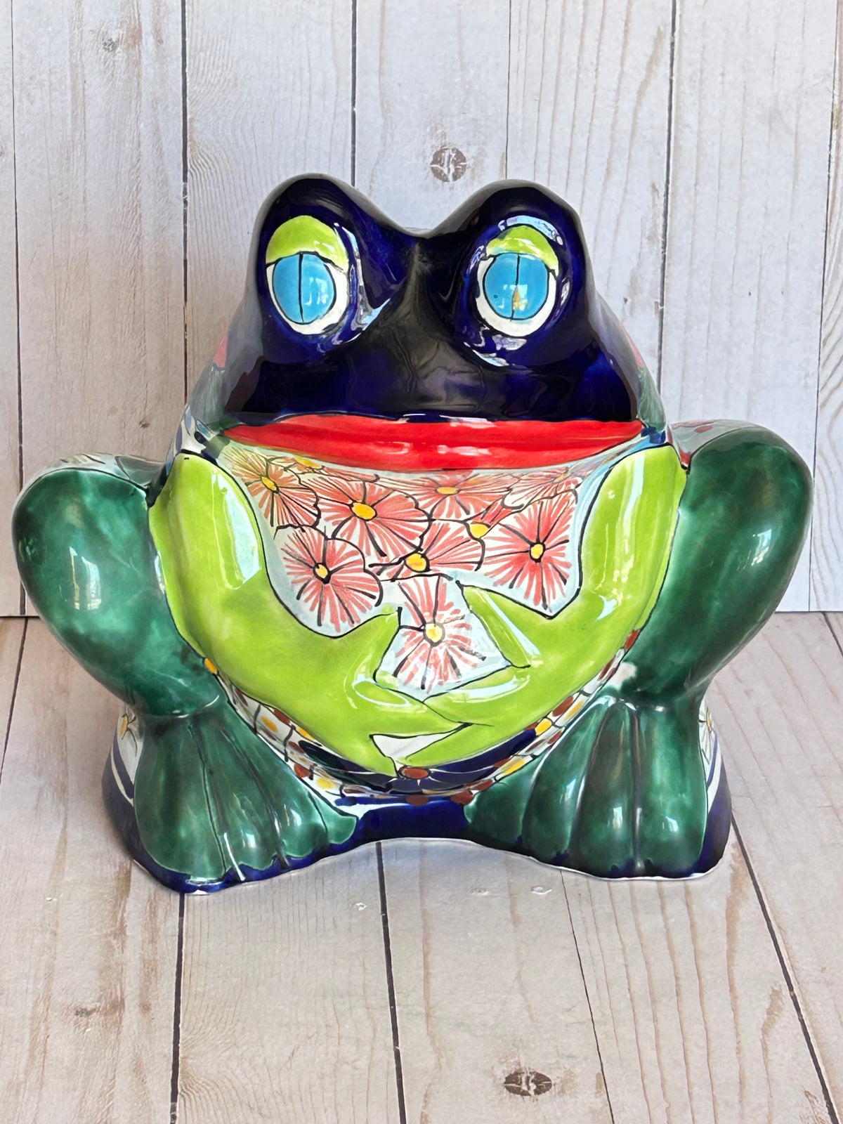 Handmade Talavera Bullfrog Planter 9.75"Tall
