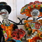 Talavera Small Bride&Groom with Iron Bench Day of the dead.
