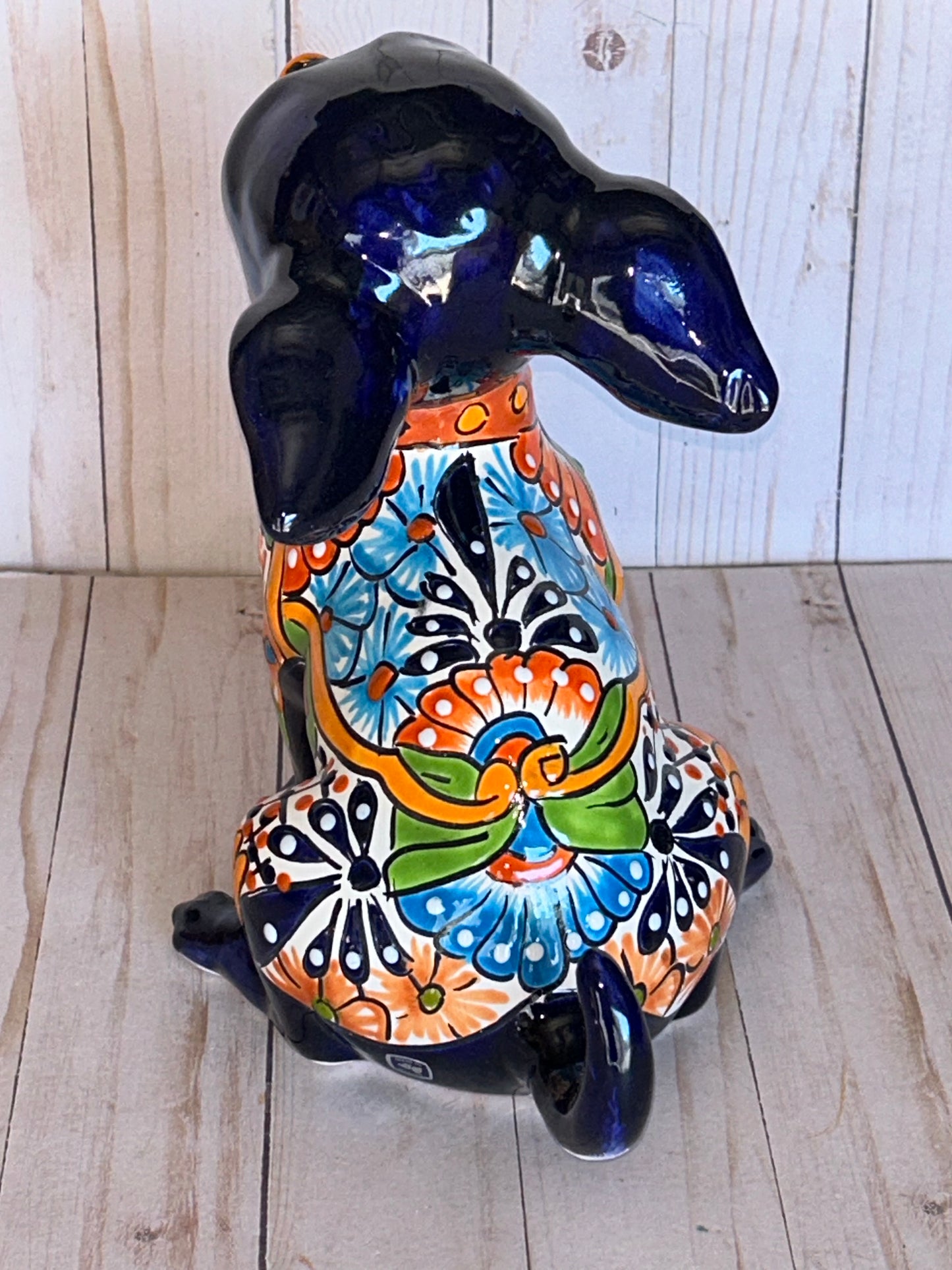 Sitting Handmade Talavera Chihuahua Figurines – Colorful Mexican Pottery Puppies