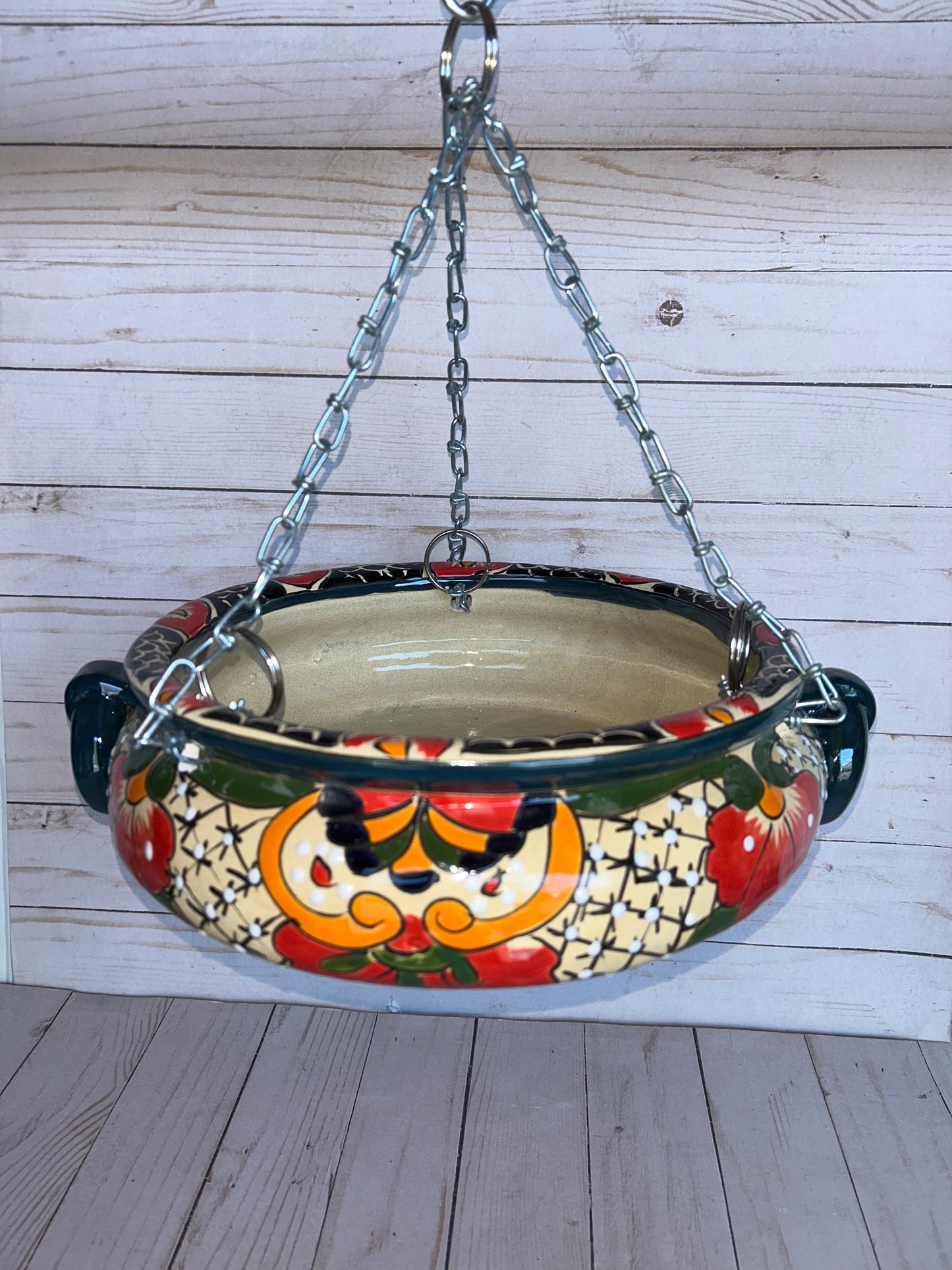 Hanging Talavera Pots With Chains.