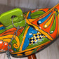 Handmade Ceramic Hanging Parrot: Classic Talavera Pattern Mexican Decor