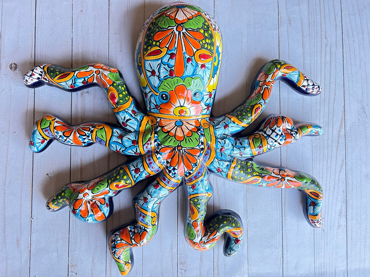 Handcrafted Talavera Ceramic Wall Hanging Octopus