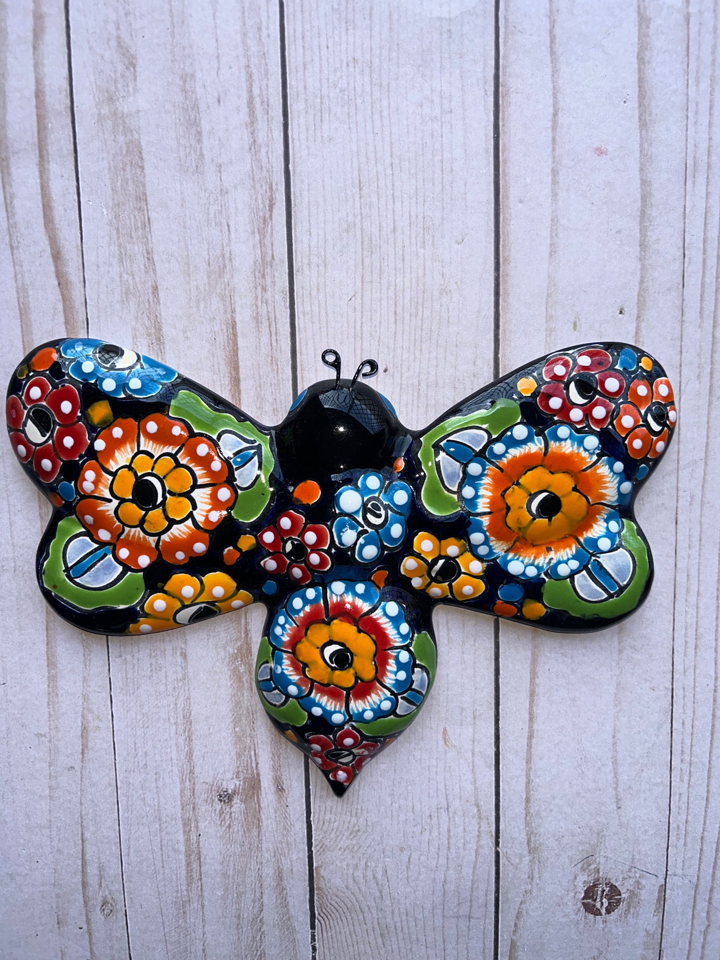Hand-Painted Talavera Ceramic Wall Bees