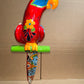 Mexican Talavera Ceramic. Hanging Parrot Red Background Classic Puebla