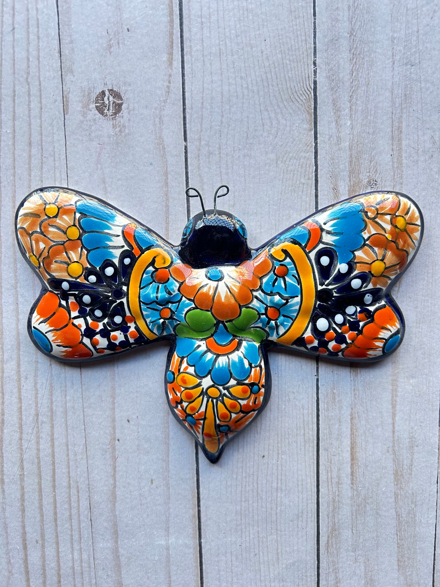 Hand-Painted Talavera Ceramic Wall Bees