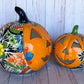 Hand-Painted Talavera Ceramic Pumpkin: Floral Jack-o'-Lantern Decor