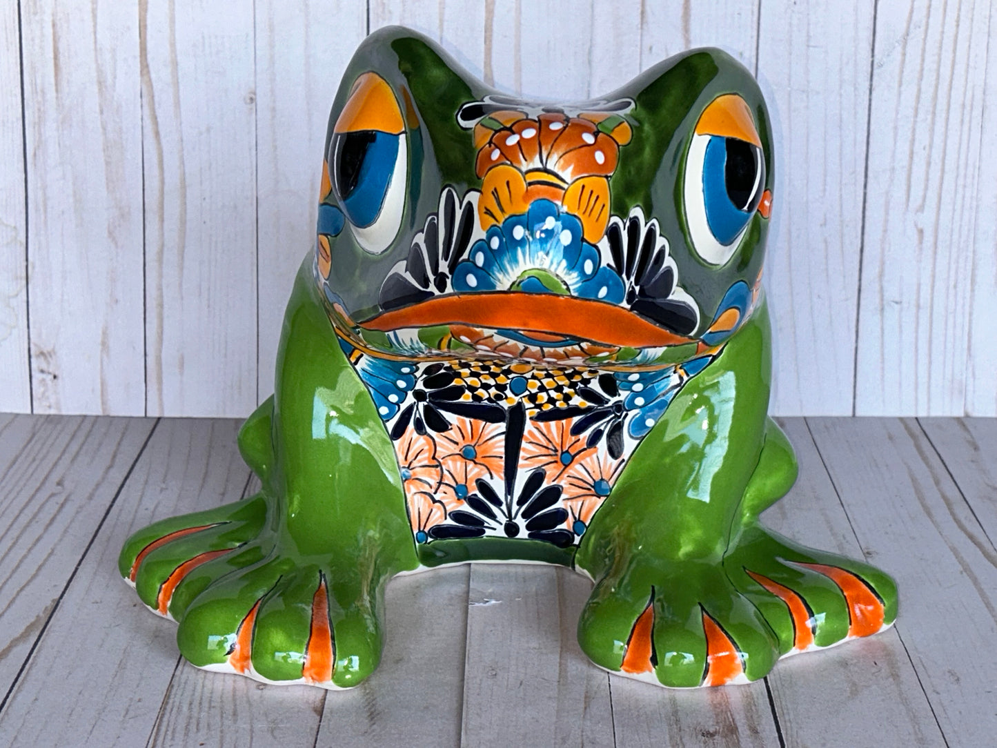 Talavera Flower Planter Frog