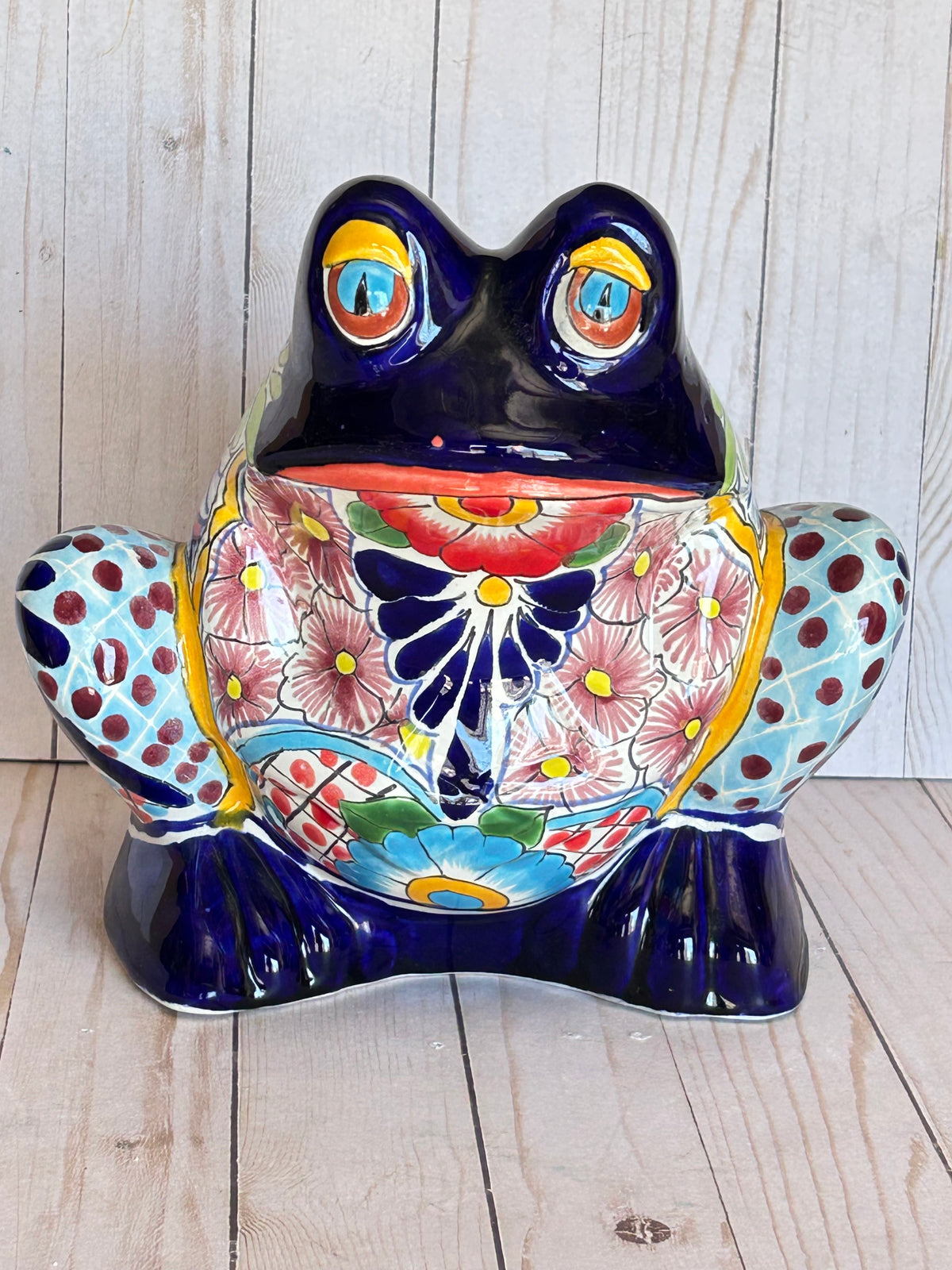 Handmade Talavera Bullfrog Planter 9.75"Tall