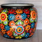 Round Handcrafted Talavera Flower Planters MD and LG size available.