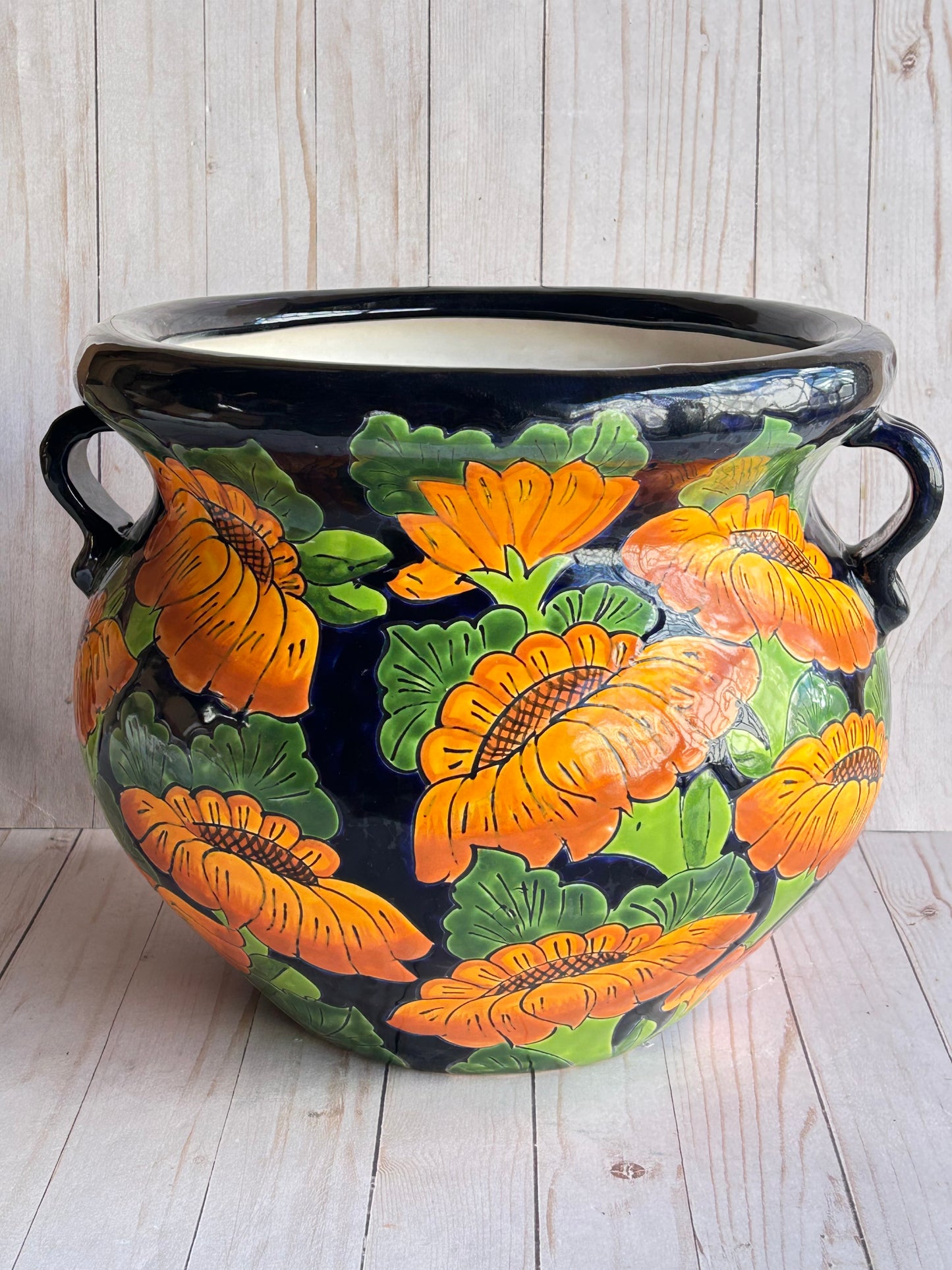 Handmade Talavera Michoacanas Planters MD-12.5"H/ LG-15"H