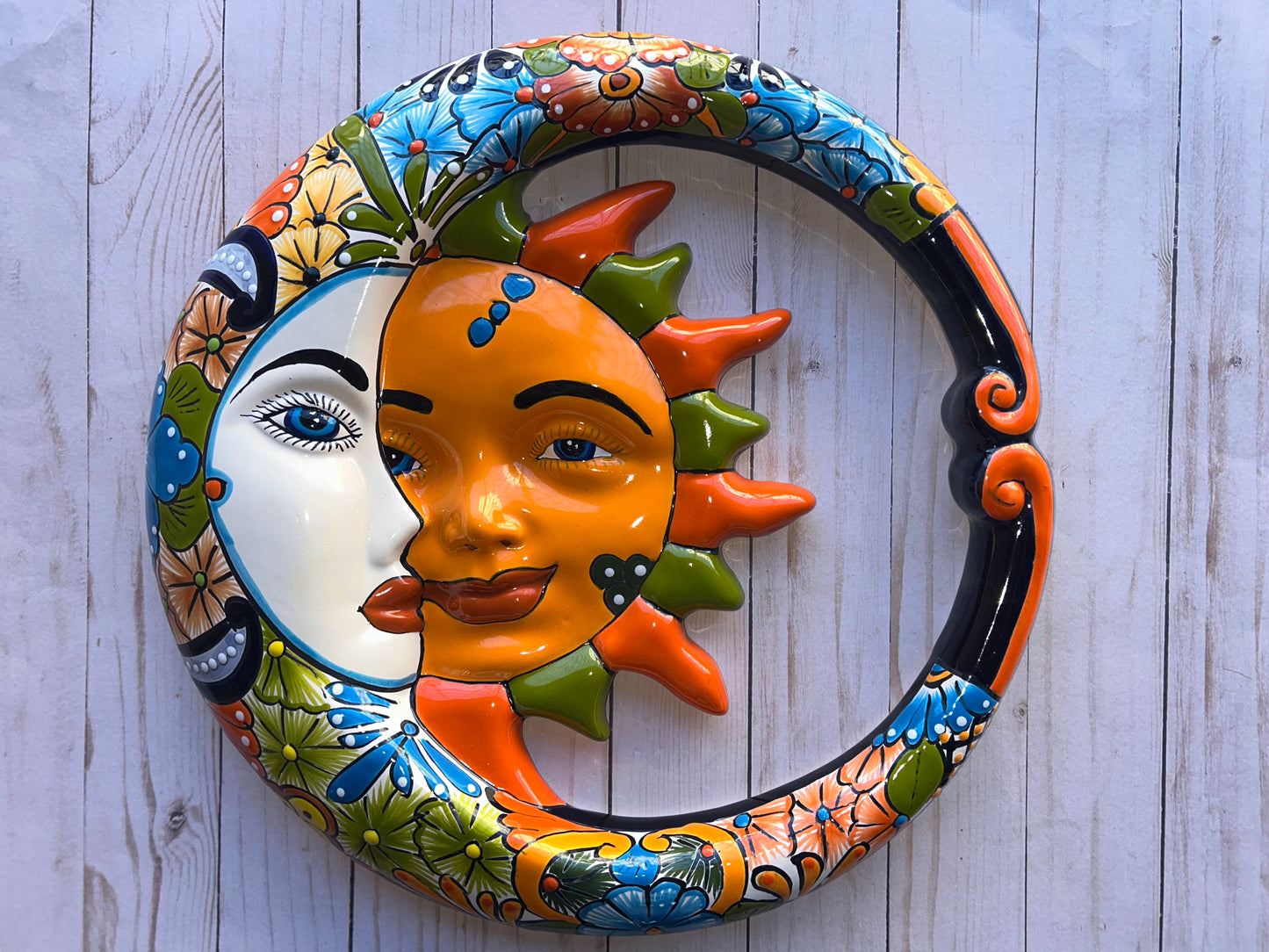 Large Mexican Talavera Hanging Eclipses