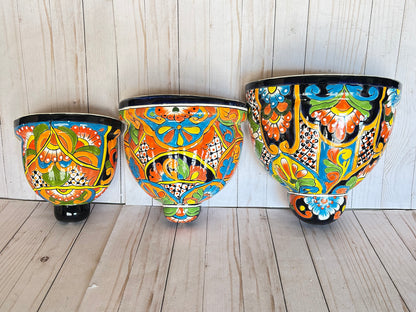 WALL PLANTERS CONE SHAPE CHOOSE SIZE AND COLOR