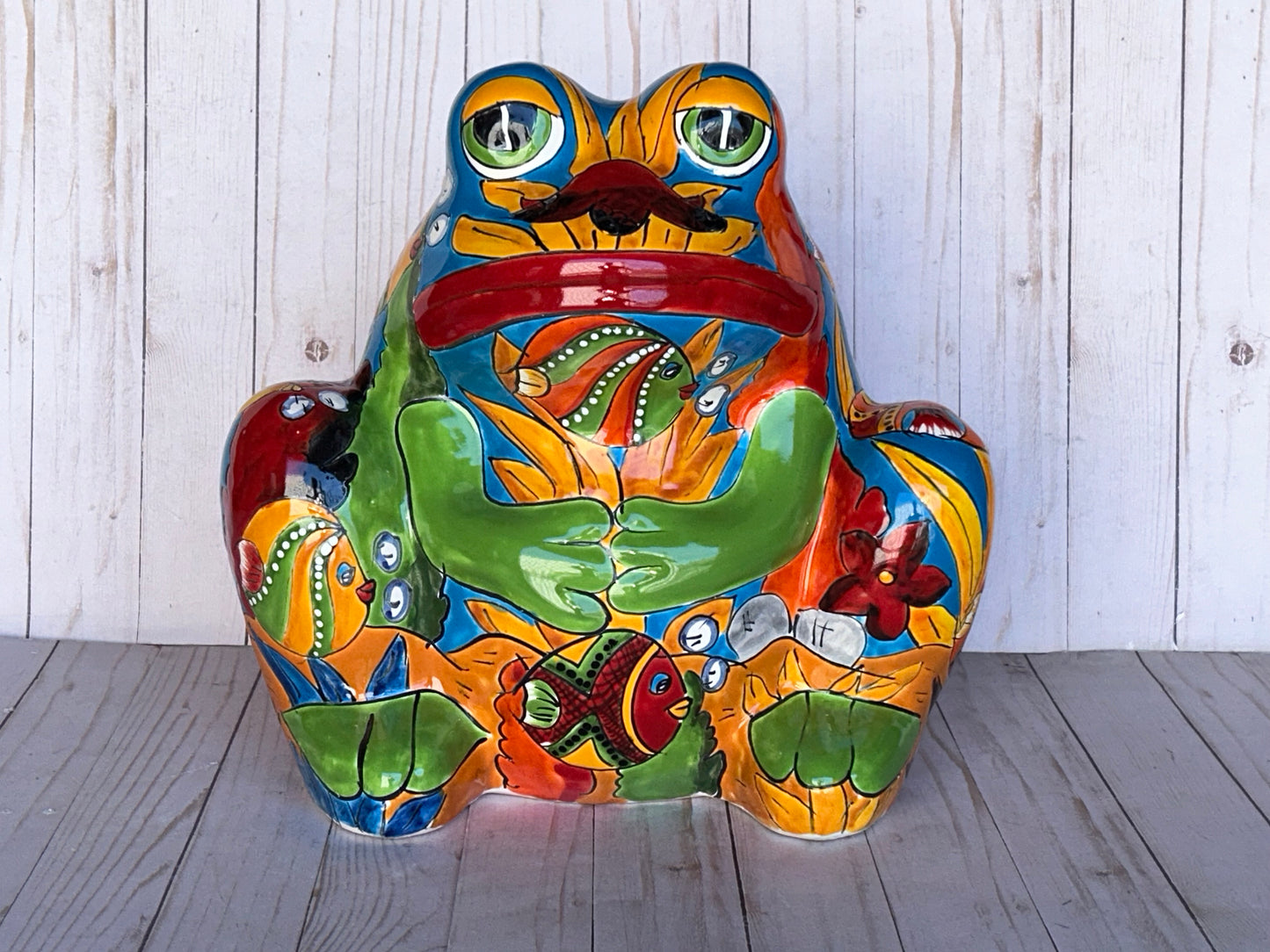 Beautiful Handmade Talavera Bullfrog Flower Planters
