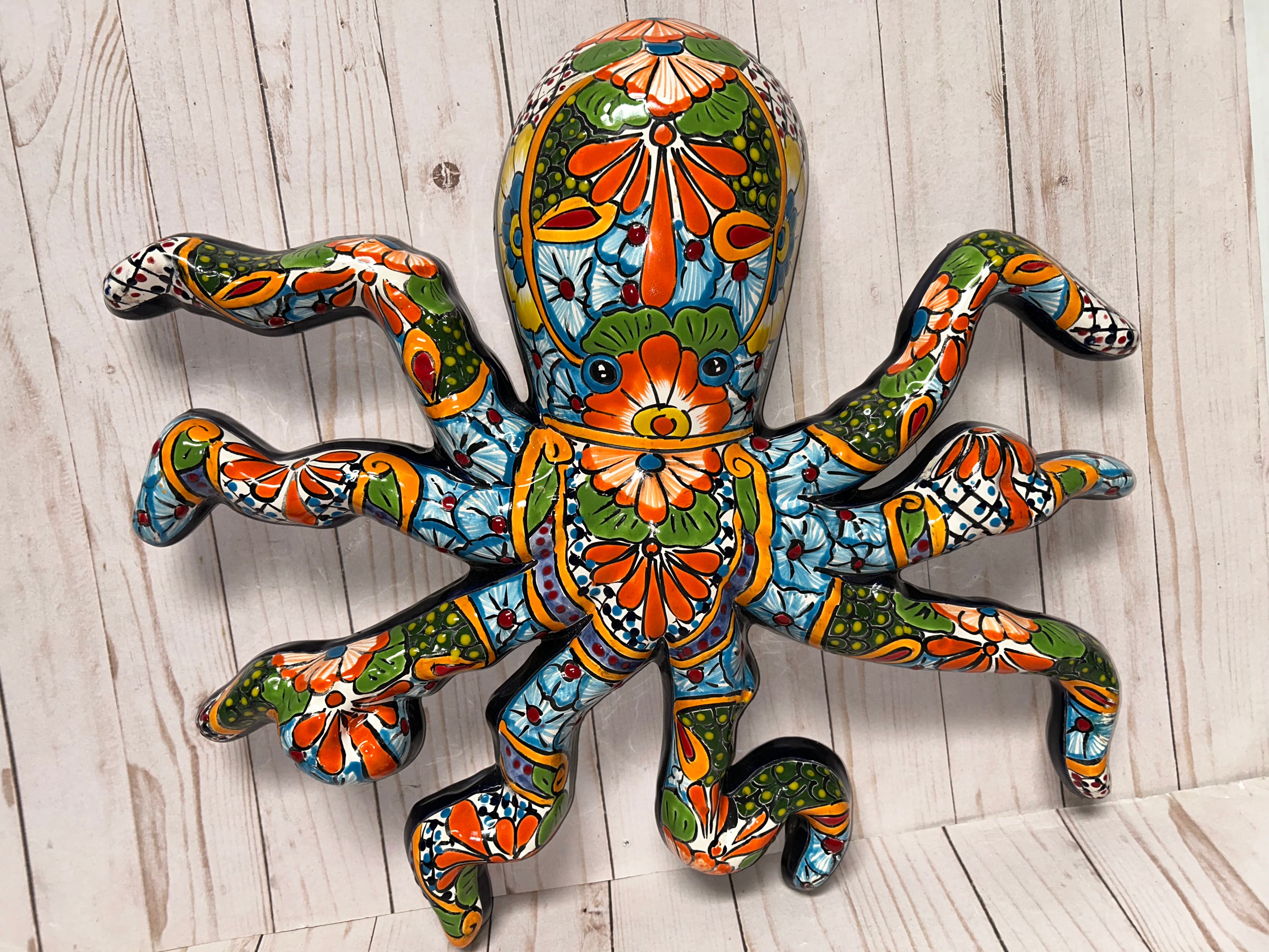 Handcrafted Talavera Ceramic Wall Hanging Octopus – Sol de Mexico