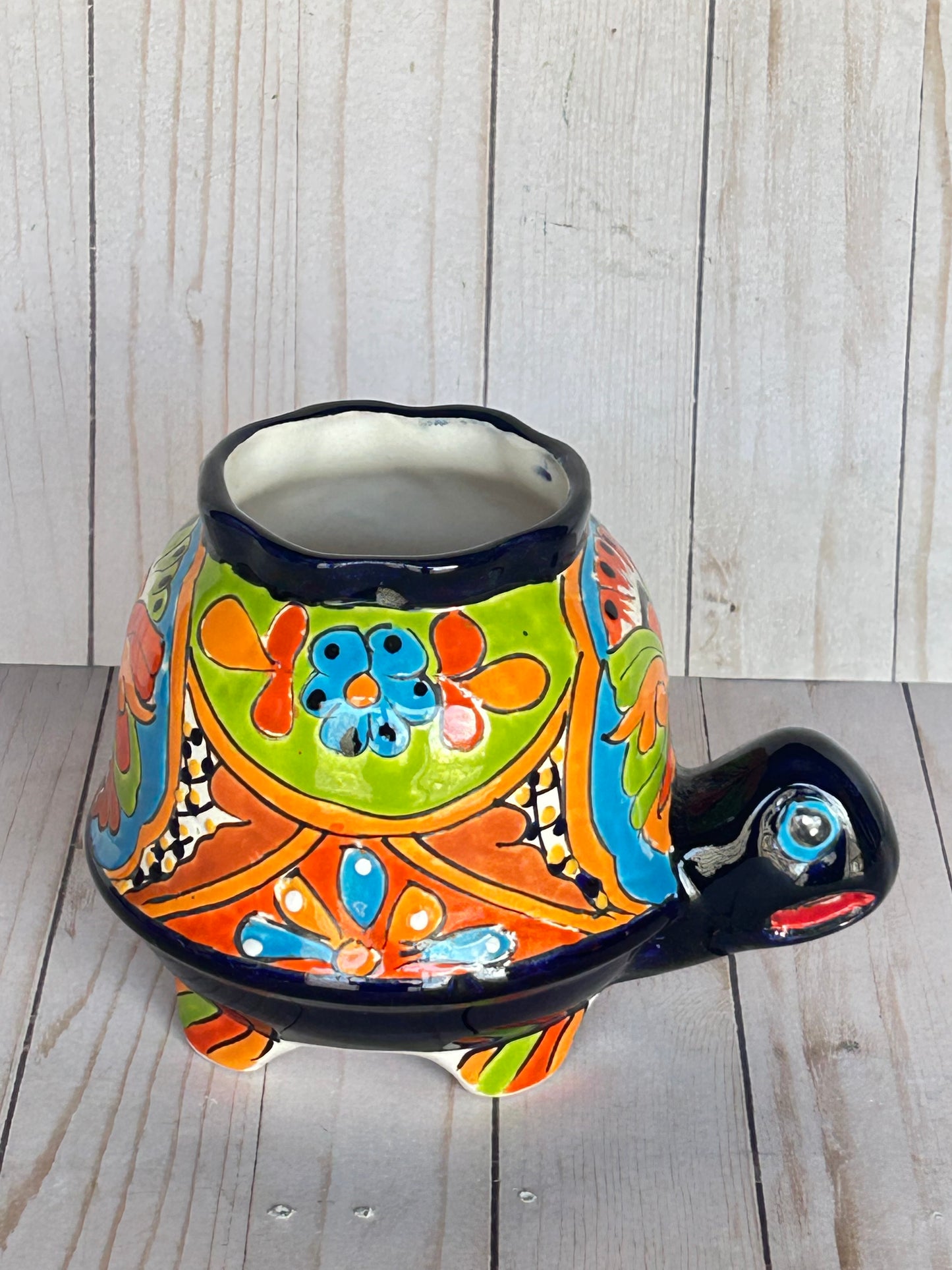 Talavera Turtle Planter- Handmade Mexican Ceramic Flower Pot