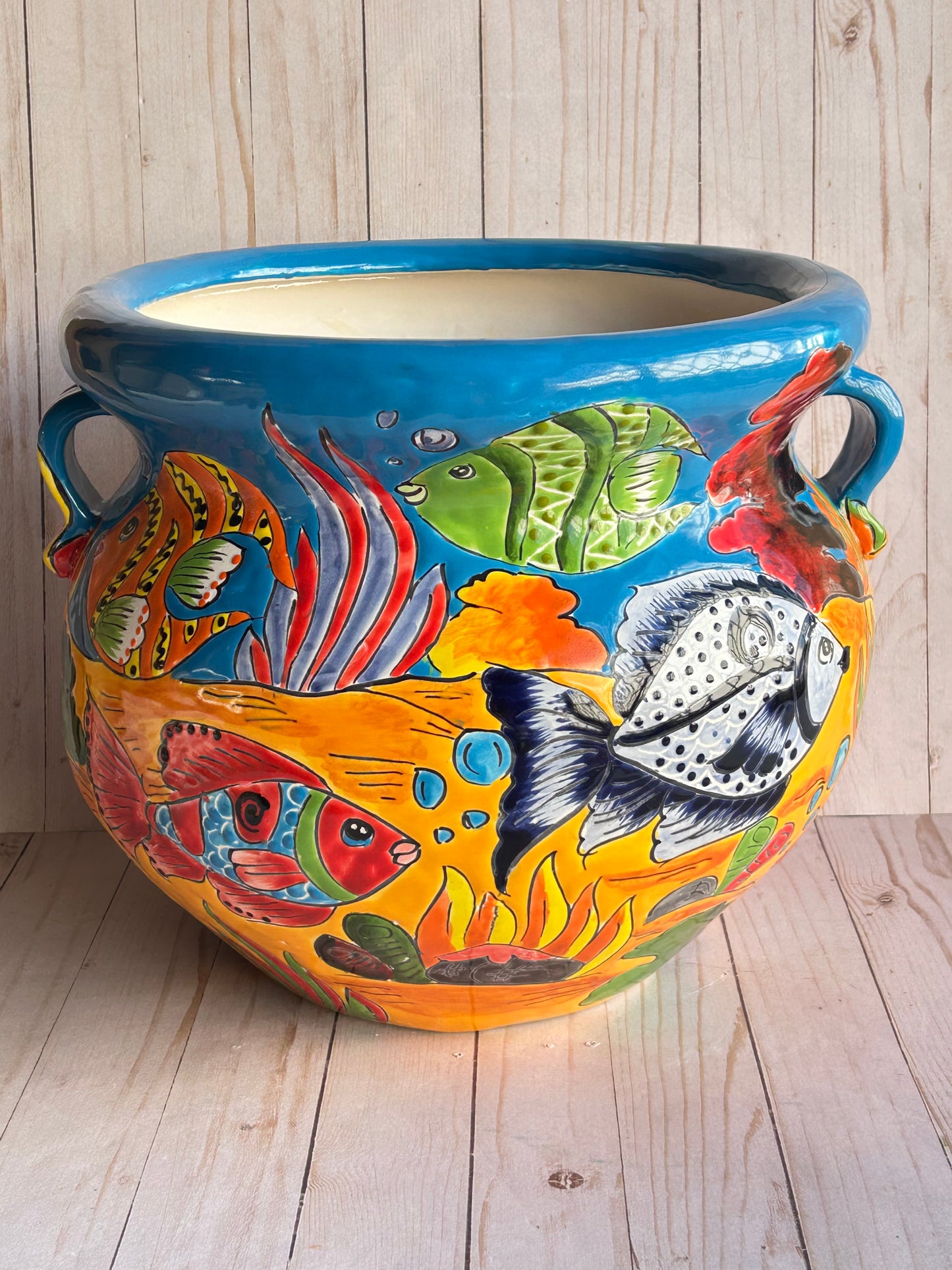 Handmade Talavera Michoacanas Planters MD-12.5"H/ LG-15"H